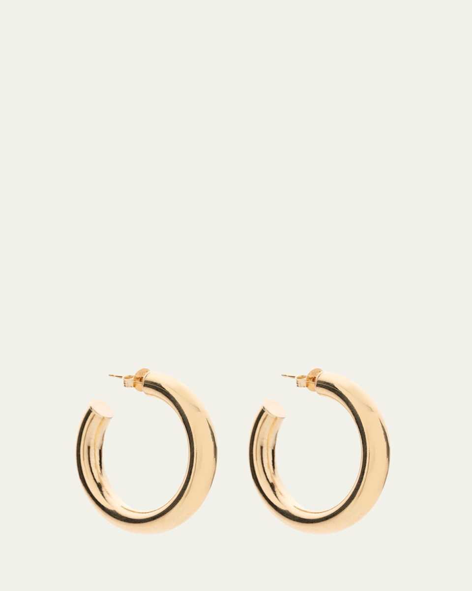 18K Yellow Gold Small Thinner Hoop Earrings